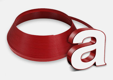 Bahan Aman Warna Merah Akrilik Saluran Surat Tepi Topi Trim Plastik Lebar 2.0cm