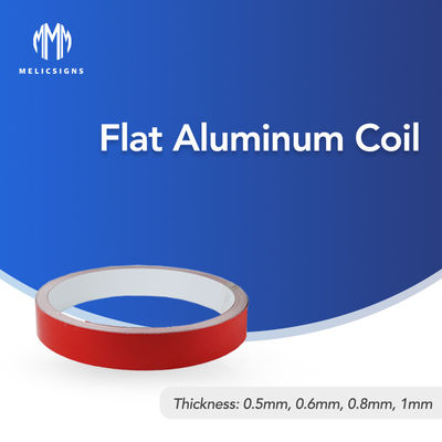 Tutup Trim Strip Aluminium Datar 0,6 / 0,8 MM Saluran Lapisan Sisi Ganda Warna Merah